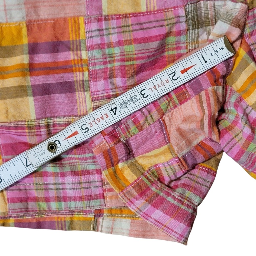 Tommy Hilfiger Pink Madras Plaid Shorts Pockets Skirt Size 12 Yellow Preppy - Picture 5 of 7